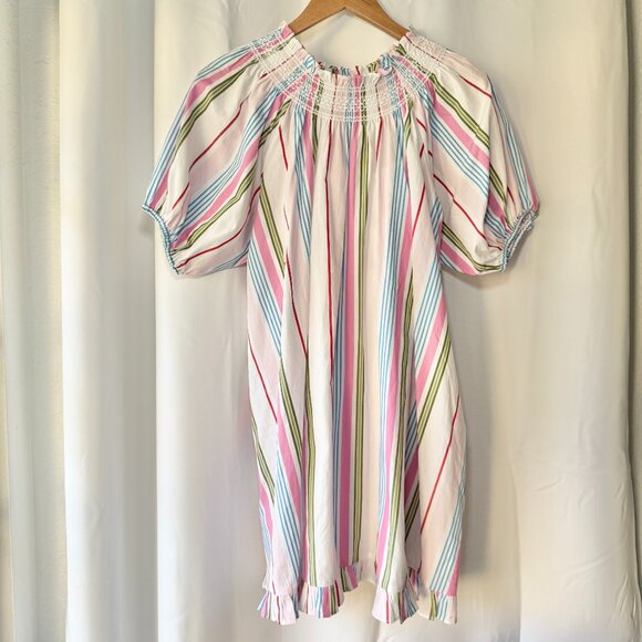 NWOT Hill House The Genevieve Nap Dress Size Medium Rainbow Stripe Cotton Medium - Picture 3 of 15